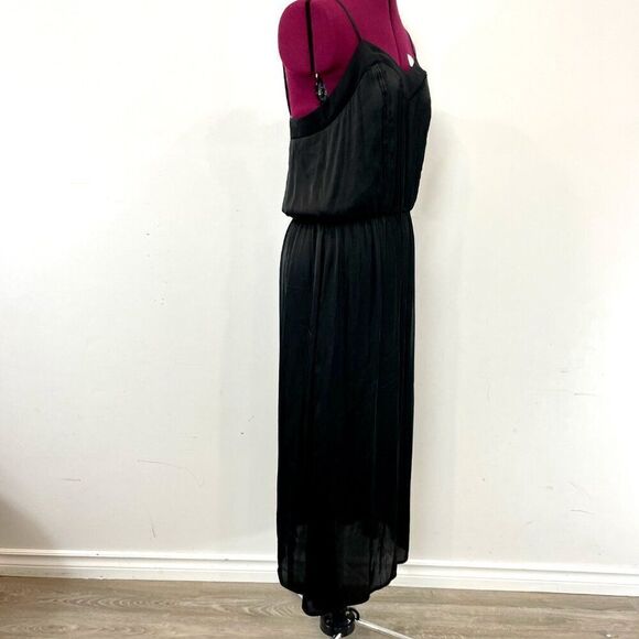 H&M Black Spaghetti Strap Slipon Midi Dress sz 10 - Picture 4 of 7
